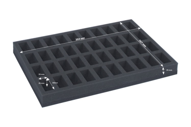 Foam tray for 40 minis on 25 bases