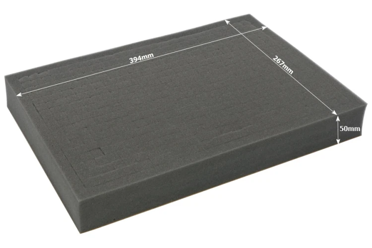 50mm deep raster foam tray.