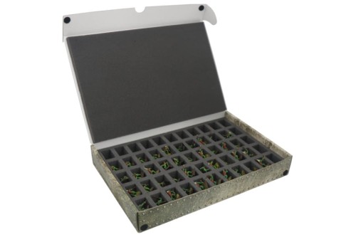 Standard Box for 55 small miniatures on 25 mm bases.