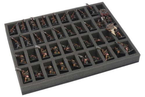 Foam tray for 40 miniatures on 20/25mm bases.