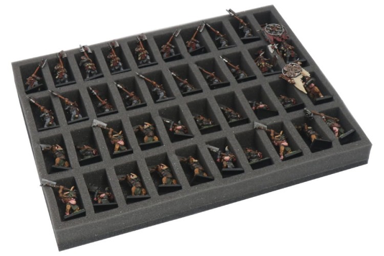 Foam tray for 40 miniatures on 20/25mm bases.