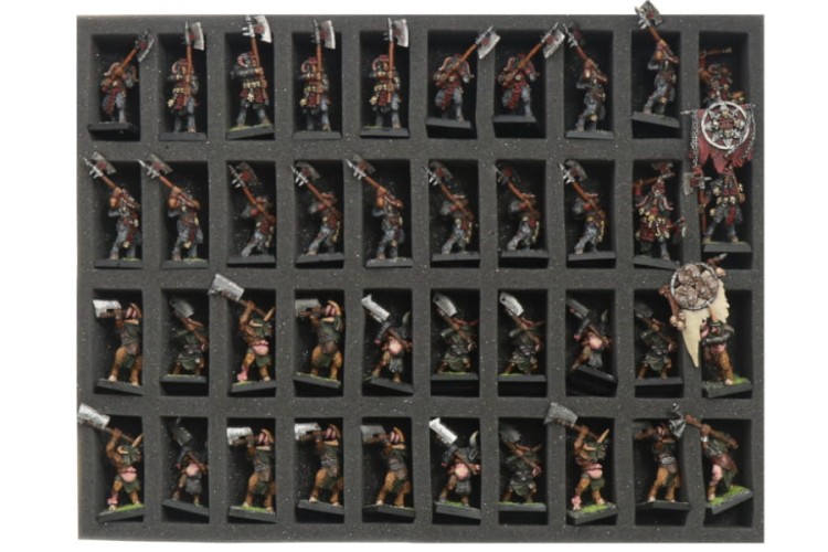 Foam tray for 40 miniatures on 20/25mm bases.