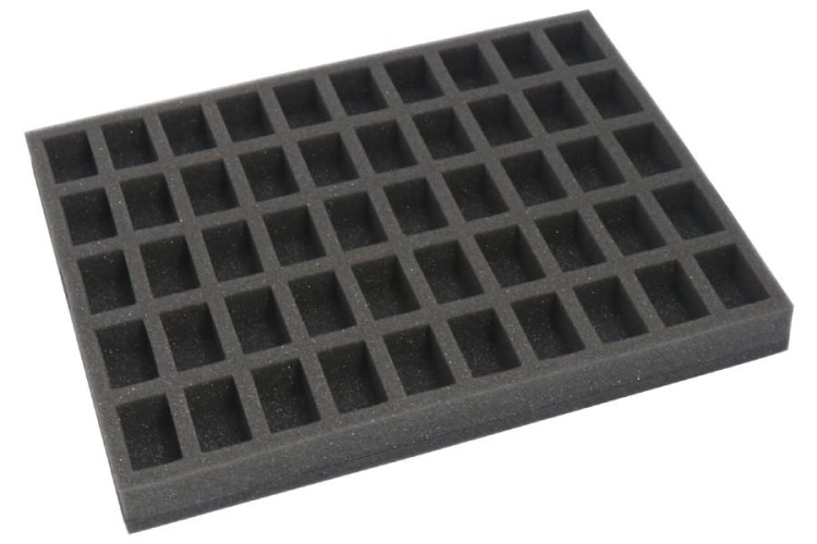 Foam tray for 50 miniatures on 20/25mm bases.