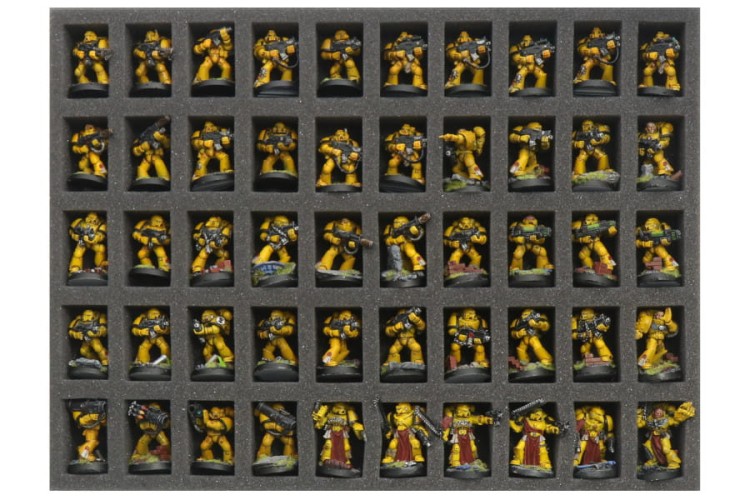 Foam tray for 50 miniatures on 20/25mm bases.