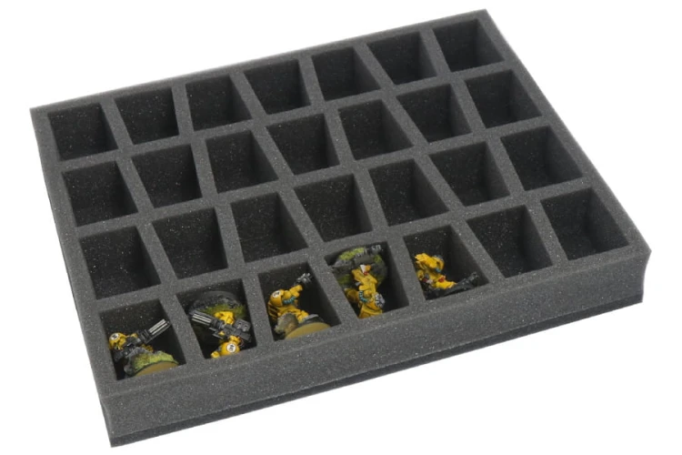 Foam tray for 28 miniatures on 40mm bases.