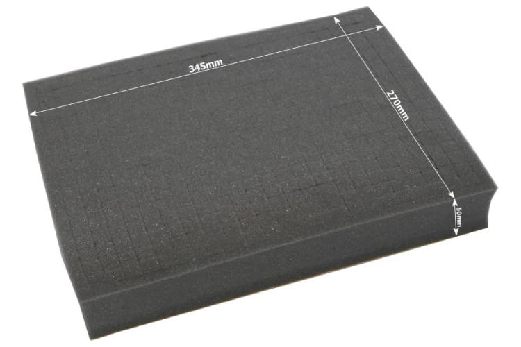 Dimensions of the foam tray.