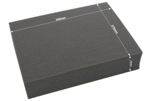 Dimensions of  the foam tray.`