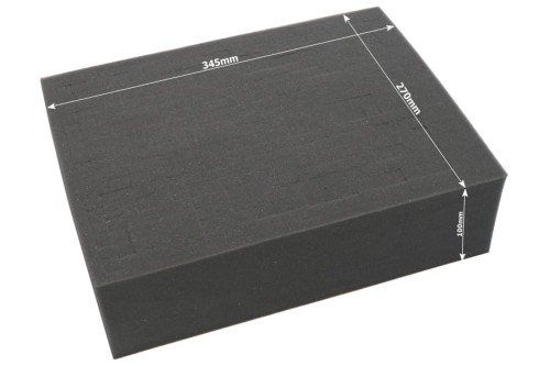 Dimension  of the foam tray.
