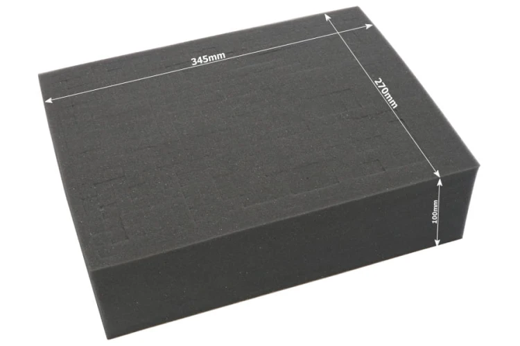 Dimension  of the foam tray.