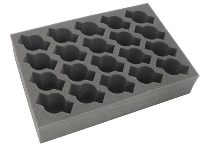 Foam tray for 20 cavalry miniatures or minis on 40mm bases
