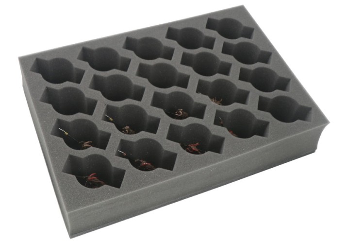 Foam tray for 20 cavalry miniatures or minis on 40mm bases