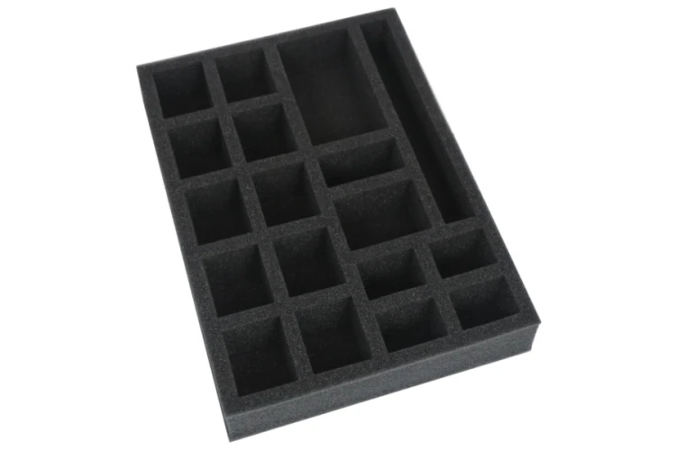 Foam tray tokens measures and dice.