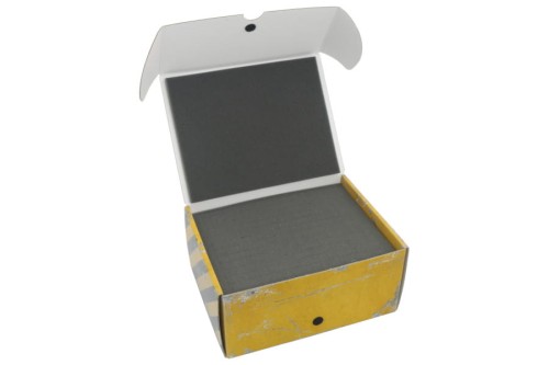 Half-size Medium Box with 100mm deep raster foam tray.