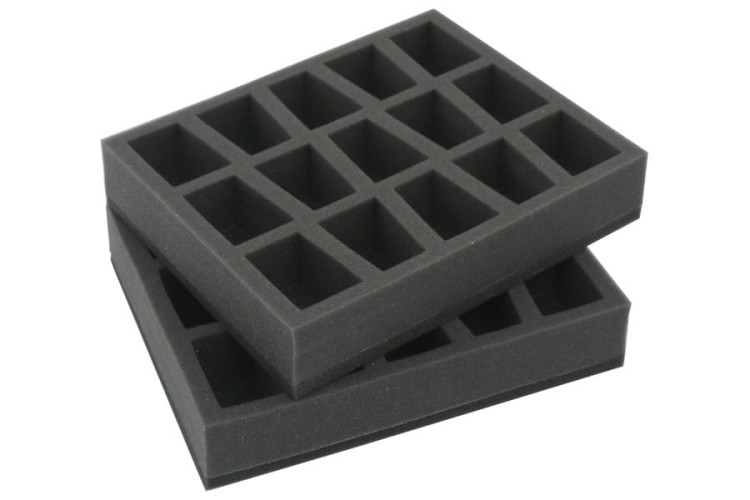 The set of foam trays in the box.
