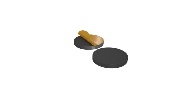 Self-adhesive magnetic foil stickers for magnetizing 32mm bases with concave bottoms.