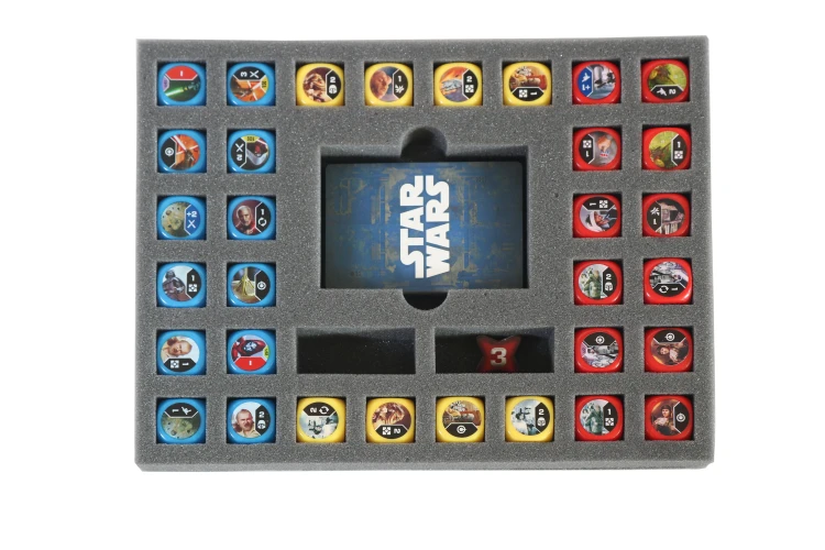 Foam tray for 32 dice, cards and tokens