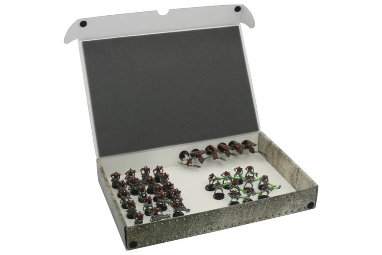 Full-size standard box for magnetically-based miniatures.