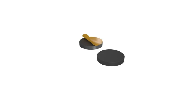 Self-adhesive magnetic foil stickers for magnetizing 25mm bases with concave bottoms.