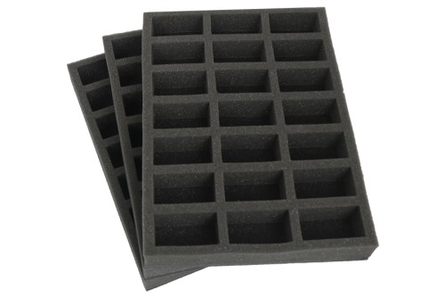 Set of traditional foam trays .