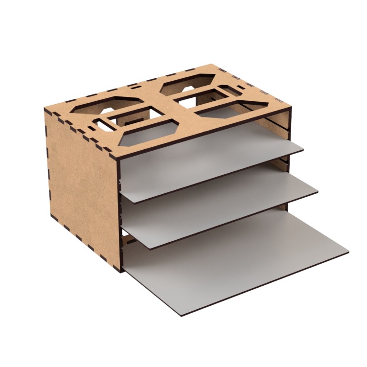 Medium Battle Case z Systemem Półek  otwarte