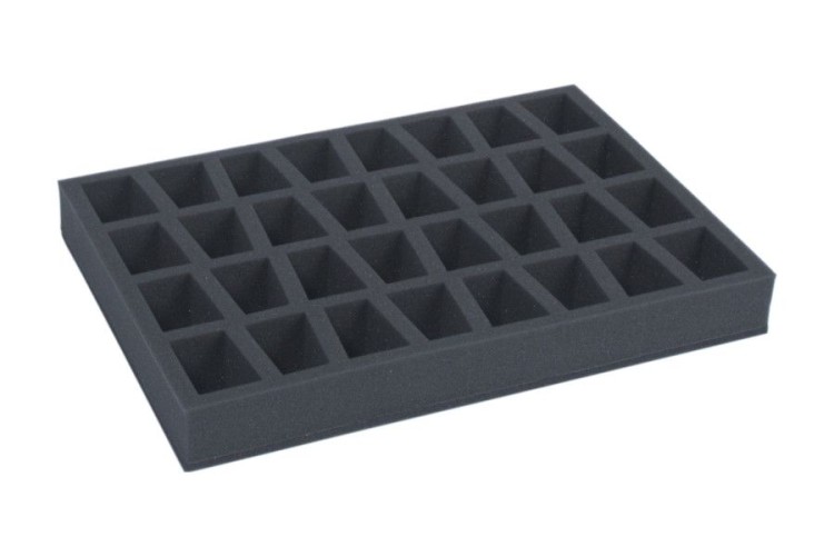 Foam tray for 32 miniatures on 40 mm bases