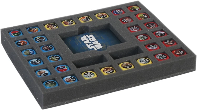 Foam tray for 32 dice, cards and tokens