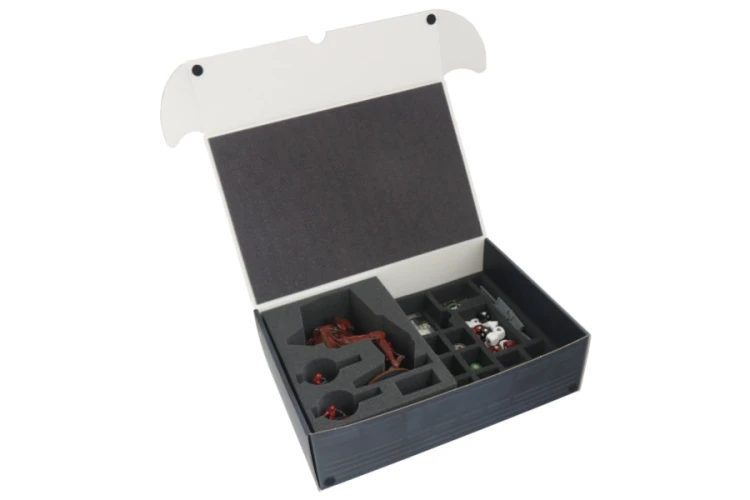 Large box with foam tray for all gaming accessories.