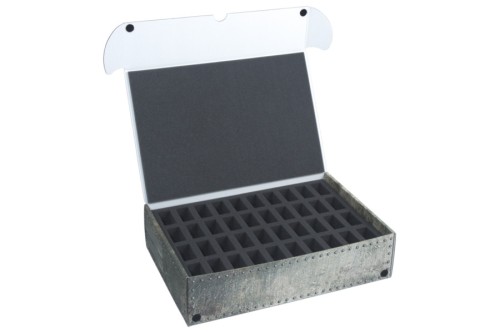XL Box with upper foam tray for 40 minis on 25 mm bases