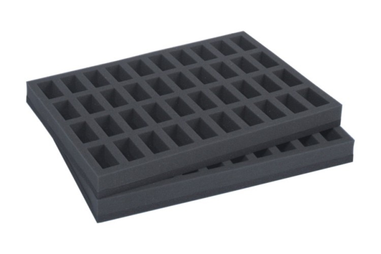 Set of two foam tray for 40 miniatures on 25 mm bases