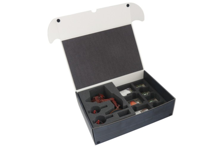 Large box with foam tray for cards.